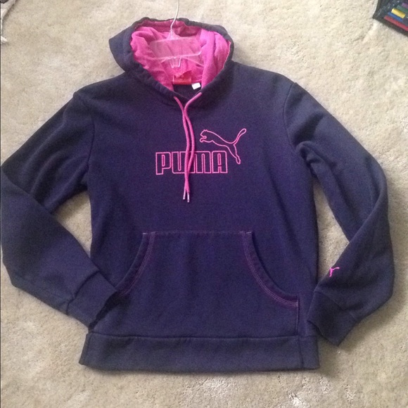 🎉HOST PICK!🎉Puma navy blue and hot pink hooded sweatshirt - Picture 8 of 8